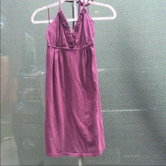 Summertime Fun Express Plum V-Neck Halter-Dress - Picture 3 of 4